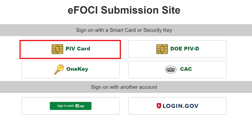 OneID PIV Card option